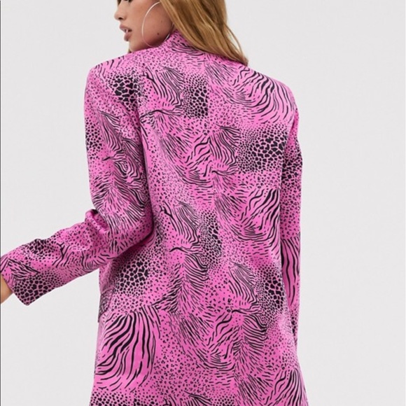 Pink Animal Print Blazer - Picture 2 of 3
